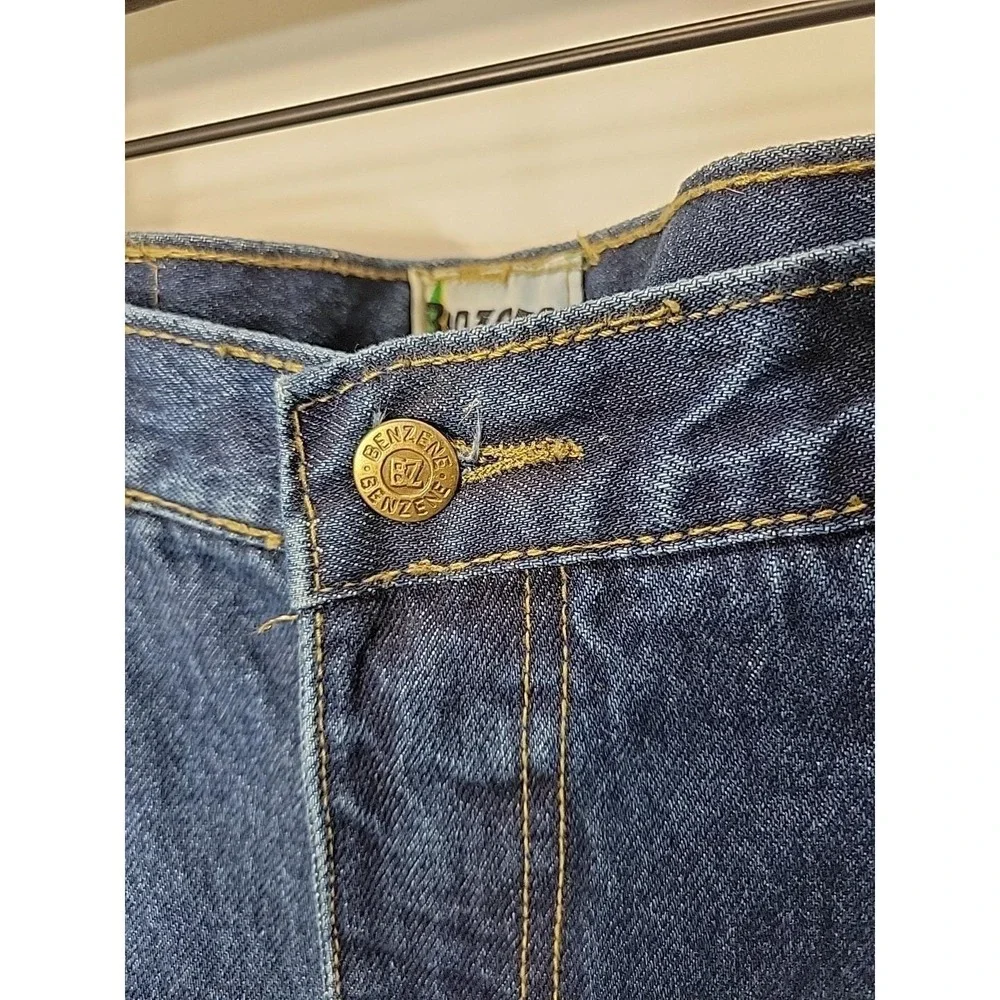 Benzene Sports Jeans Mens 34 Blue Denim Addicted To Speed NWT Vintage Y2K